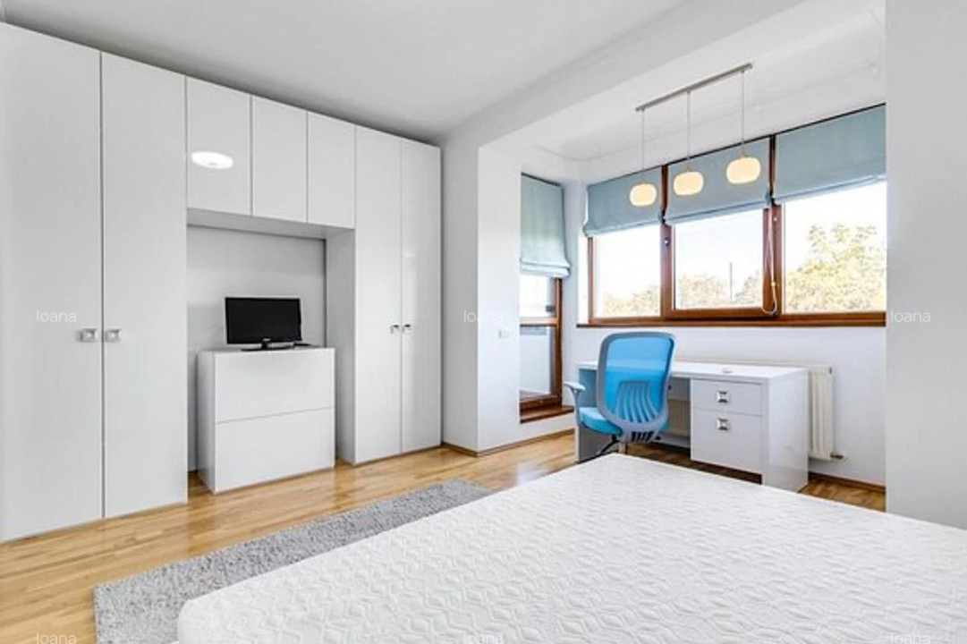 Apartament de lux cu 4 camere în Băneasa – 137 mp, terasă 25 mp, parcare+boxa