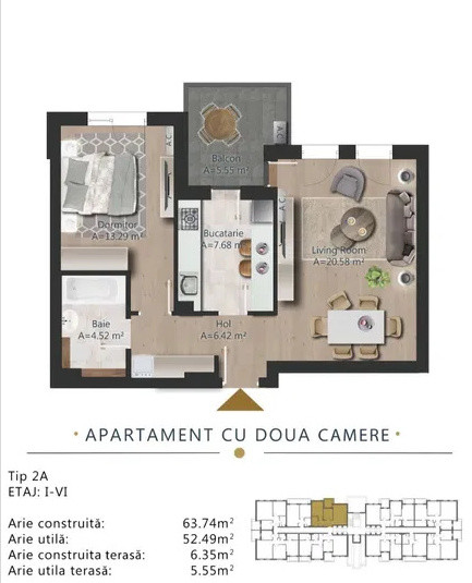 Apartament 2 camere | H Pipera Lake | Decomandat |