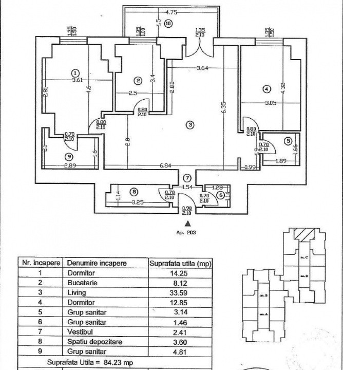 Apartament 3 camere | Loc de parcare | 85MP | Upground Residence