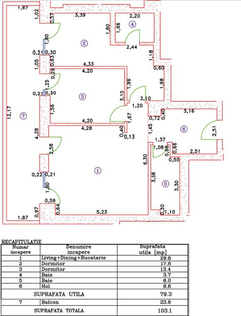 Apartament 3 camere de închiriat | 107 MP|  Cortina 126 | Prima închiriere