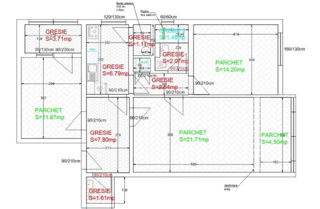 Apartament 3 camere | Domenii | 2 băi | Renovat 