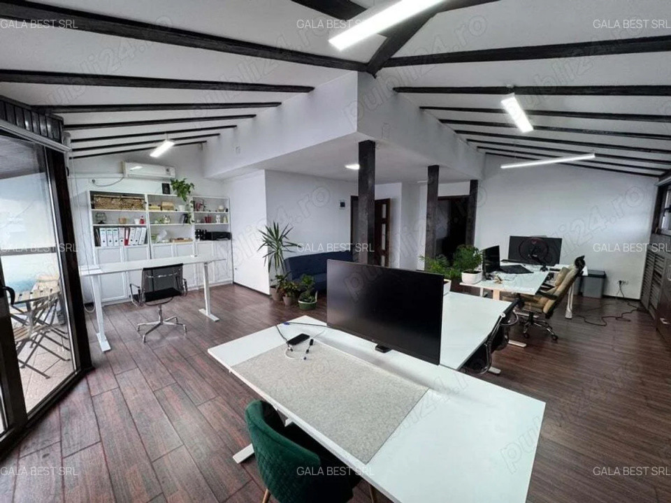 Vilă tip duplex pentru birouri | 8 camere, curte, 4 parcări | Băneasa–Sisești