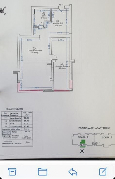 Apartament de 2 camere | 83 MP | Parcare | Pipera Rond OMV
