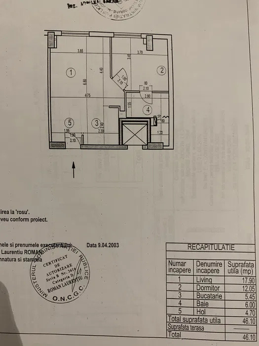 Apartament 2 camere | 46MP | Centrala de imobil | langa Parcul Herastrau